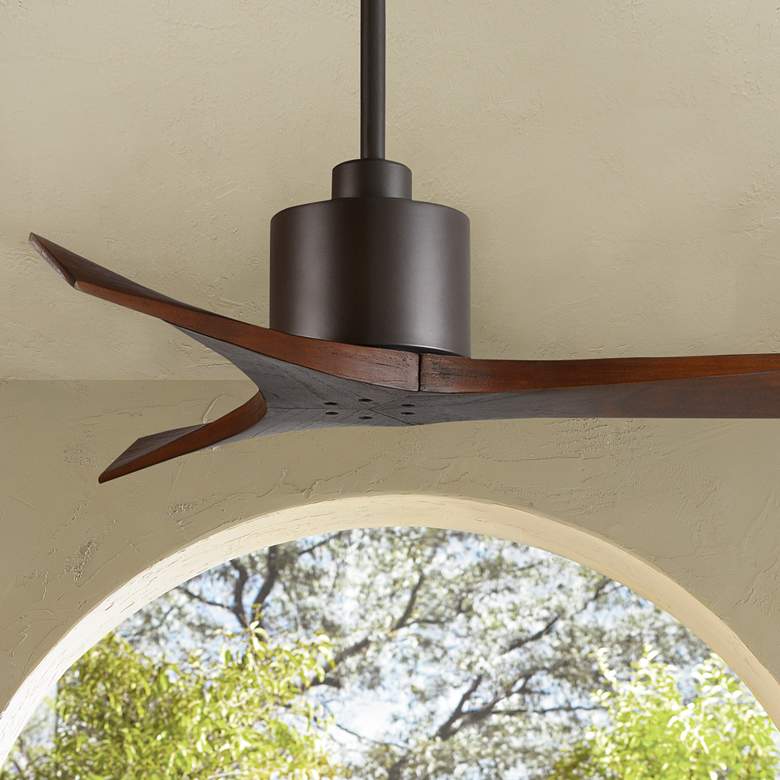 Image 1 42 inch Matthews Mollywood Bronze Walnut Outdoor Ceiling Fan with Remote