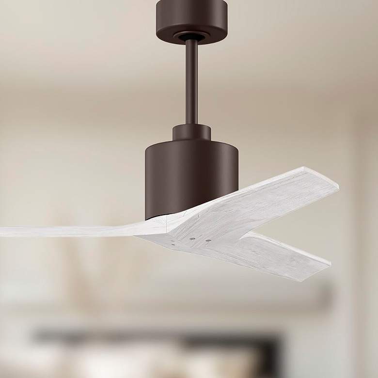 Image 5 42" Matthews Mollywood Bronze White Damp Rated Ceiling Fan with Remote more views