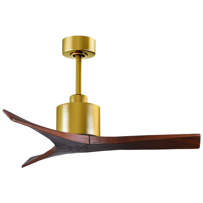 Image 1 42" Matthews Mollywood Brushed Brass Wood Finish Ceiling Fan
