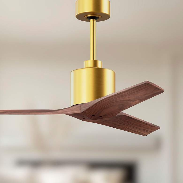 Image 4 42" Matthews Mollywood Brushed Brass Wood Finish Ceiling Fan more views