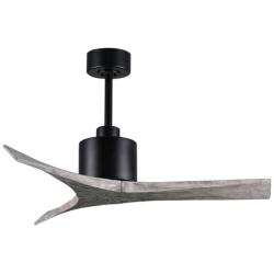 42&quot; Matthews Mollywood Matte Black Barnwood Ceiling Fan with Remote