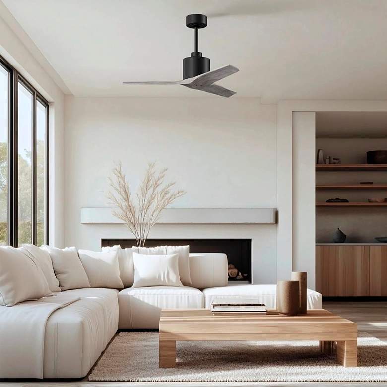 Image 5 42" Matthews Mollywood Matte Black Barnwood Ceiling Fan with Remote more views