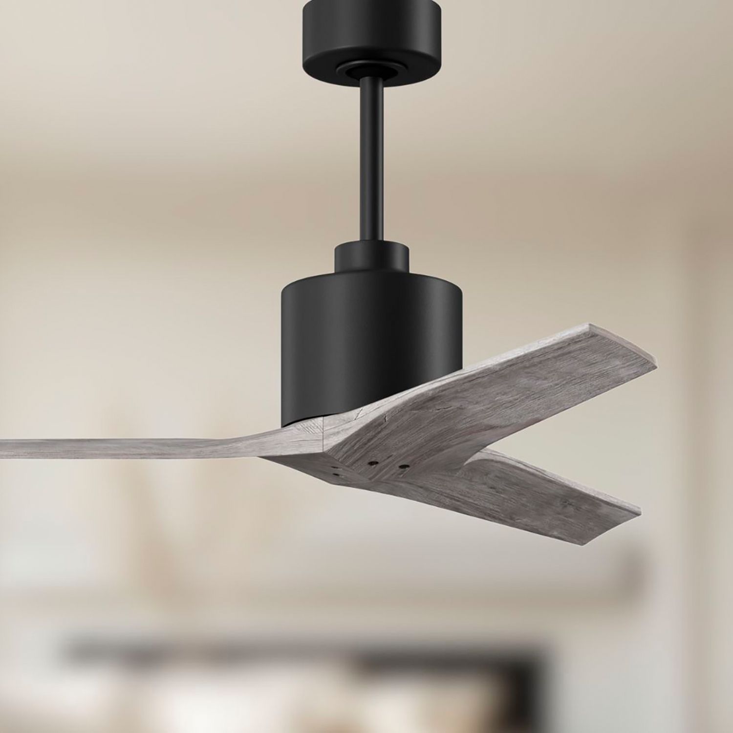 Image 6 42" Matthews Mollywood Matte Black Barnwood Ceiling Fan with Remote more views