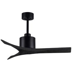 42&quot; Matthews Mollywood Matte Black Outdoor Ceiling Fan with Remote