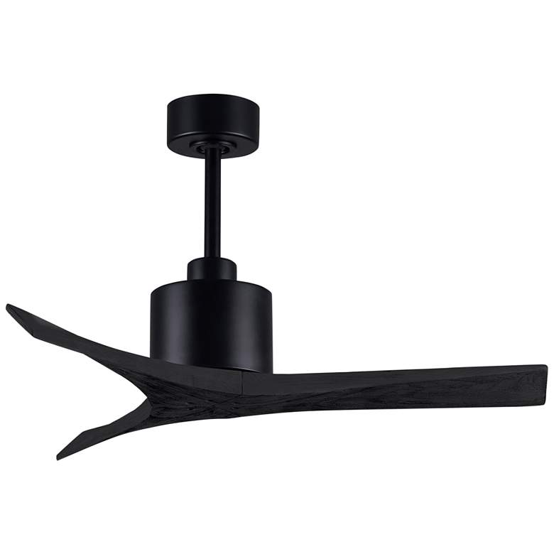 Image 2 42" Matthews Mollywood Matte Black Outdoor Ceiling Fan with Remote