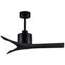42" Matthews Mollywood Matte Black Outdoor Ceiling Fan with Remote