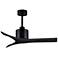 42" Matthews Mollywood Matte Black Outdoor Ceiling Fan with Remote