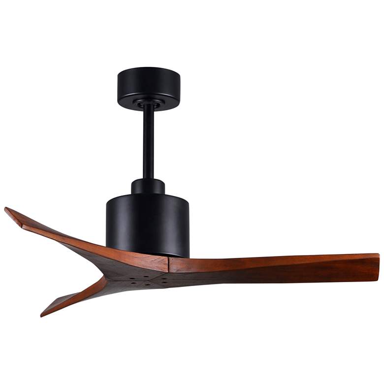 Image 2 42 inch Matthews Mollywood Matte Black Walnut Damp Ceiling Fan with Remote