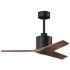 42" Matthews Mollywood Matte Black Walnut Damp Ceiling Fan with Remote