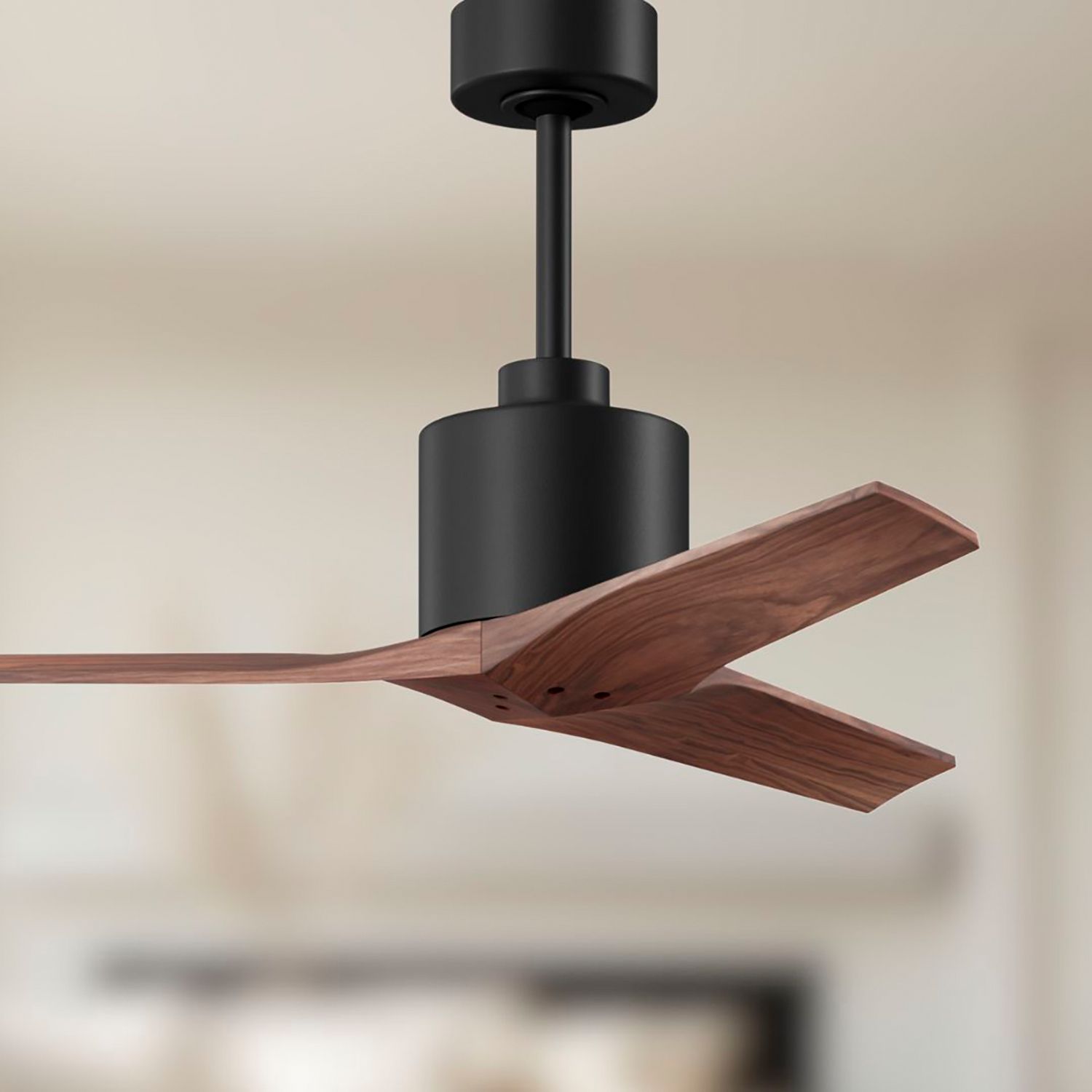 Image 5 42" Matthews Mollywood Matte Black Walnut Damp Ceiling Fan with Remote more views