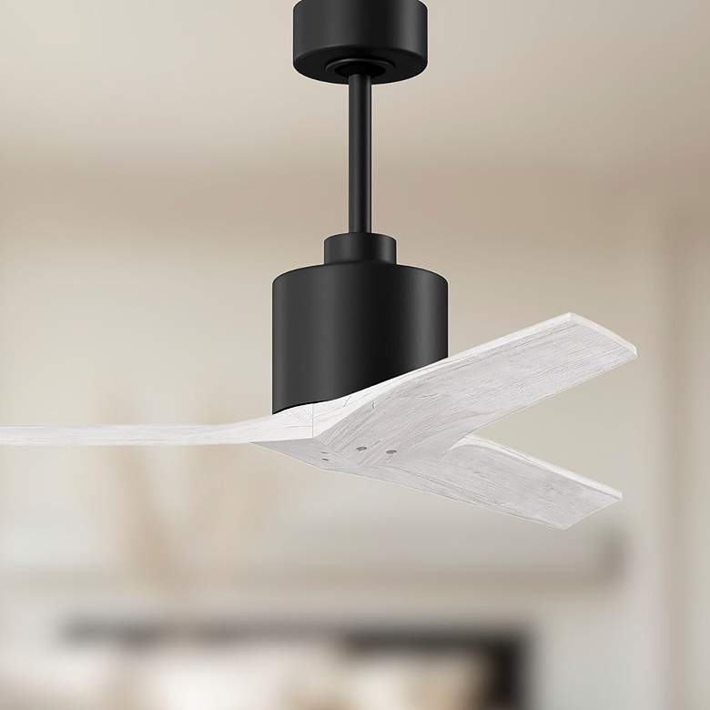 Image 5 42" Matthews Mollywood Matte Black White Damp Rated Fan with Remote more views