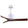 42" Matthews Mollywood Matte White and Walnut Ceiling Fan with Remote