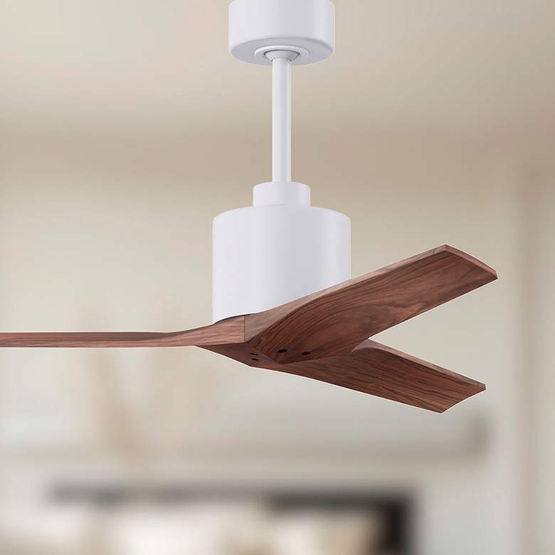 Image 5 42" Matthews Mollywood Matte White and Walnut Ceiling Fan with Remote more views