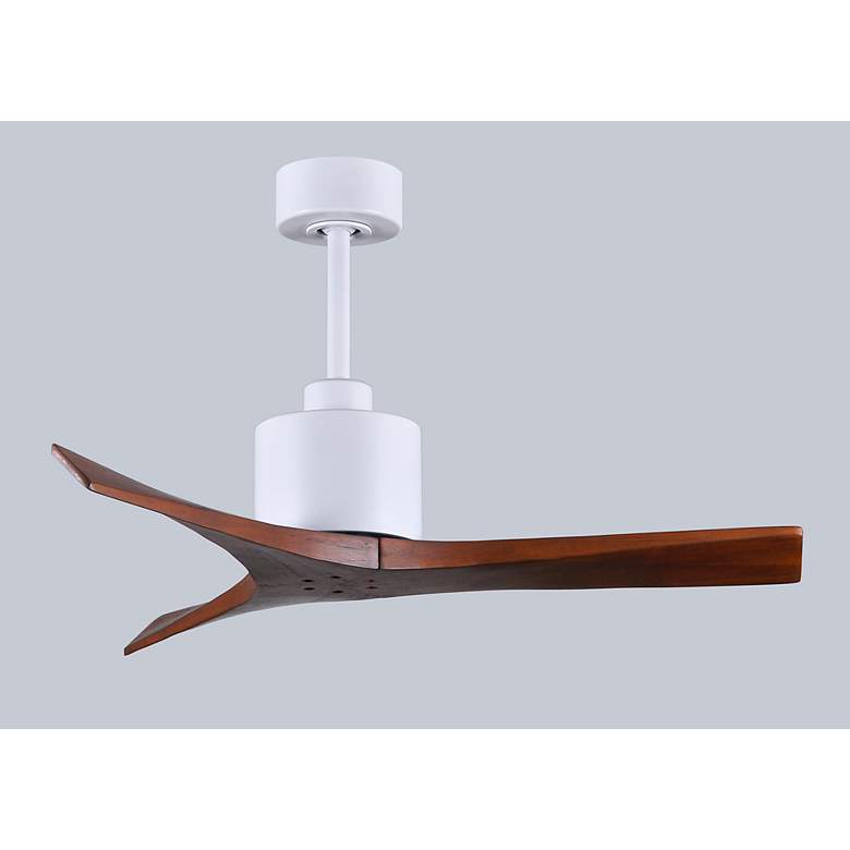 Image 6 42" Matthews Mollywood Matte White and Walnut Ceiling Fan with Remote more views