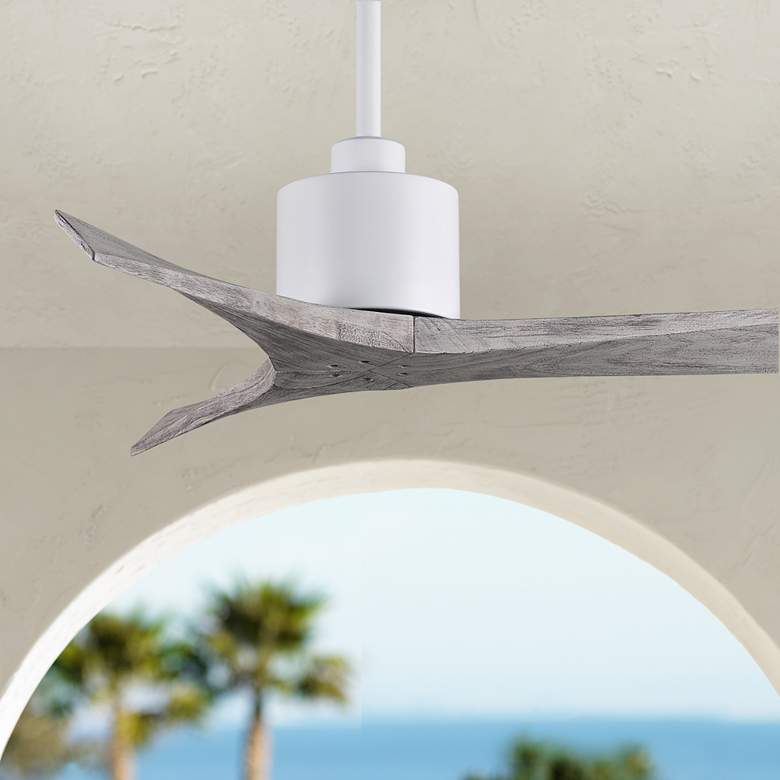 Image 1 42" Matthews Mollywood Matte White Barnwood Damp Fan with Remote