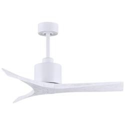 42&quot; Matthews Mollywood Matte White Ceiling Fan with Remote