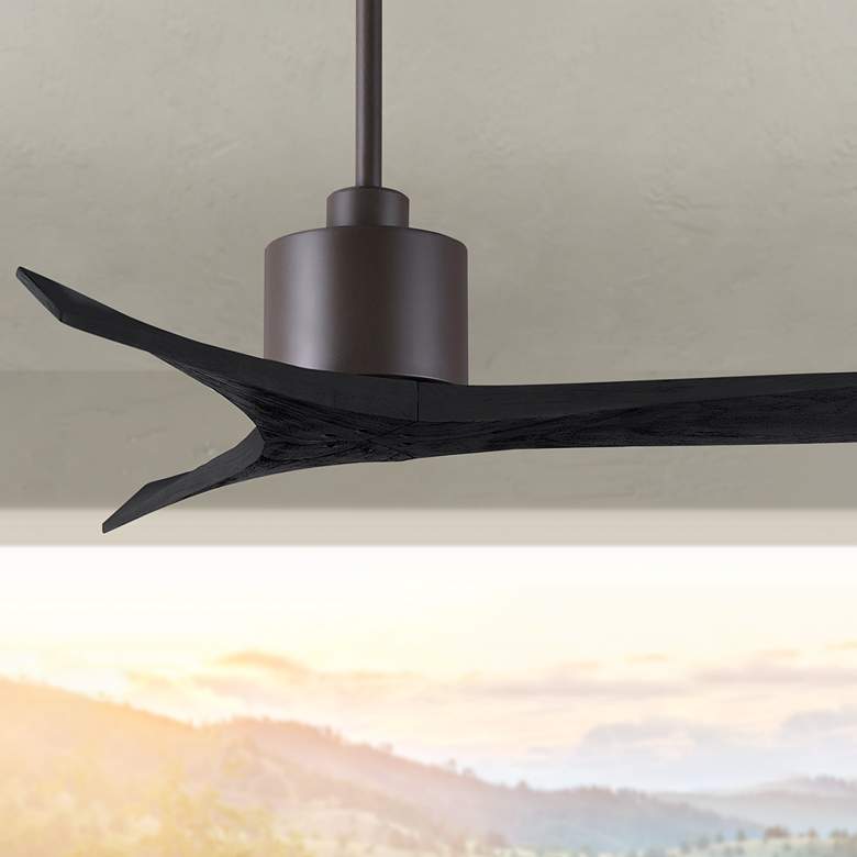 Image 1 42" Matthews Mollywood Textured Bronze Black Outdoor Fan with Remote
