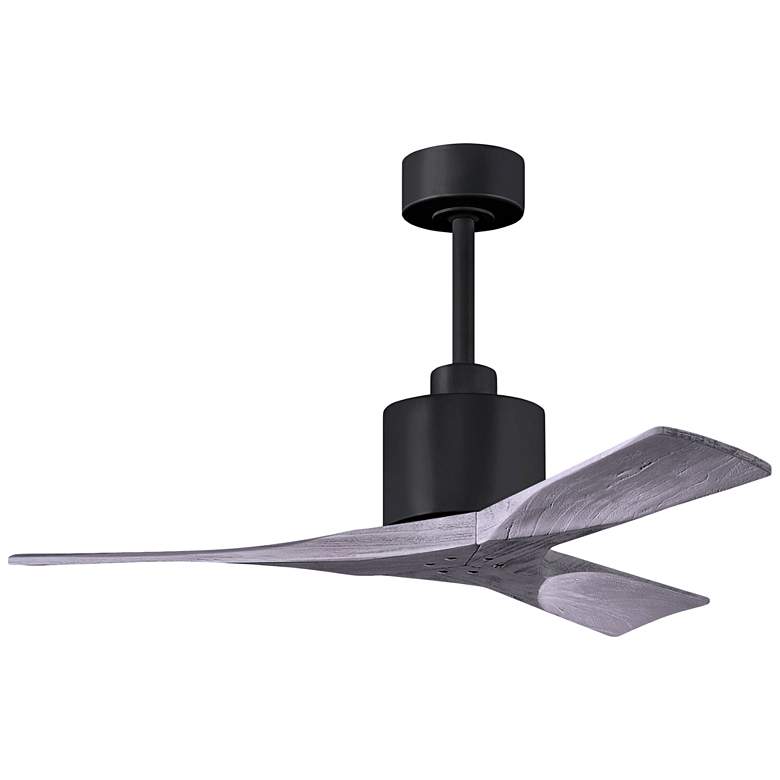 Image 1 42" Matthews Nan Black and Barnwood Outdoor Ceiling Fan with Remote
