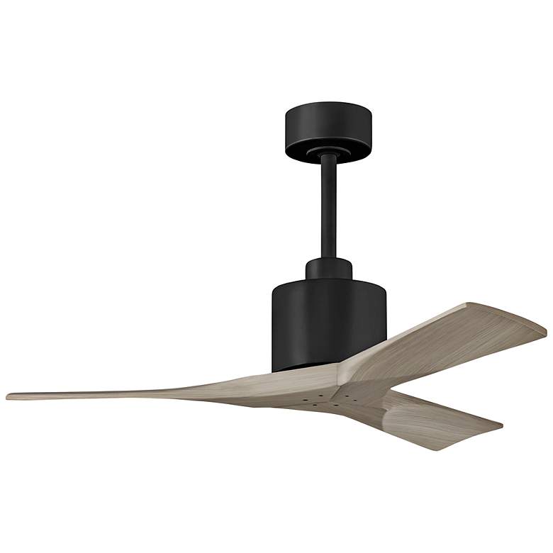 Image 1 42" Matthews Nan Black and Gray Ash Outdoor Ceiling Fan with Remote