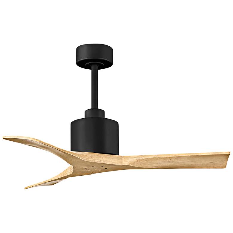 Image 3 42" Matthews Nan Black and Maple Outdoor Ceiling Fan with Remote more views