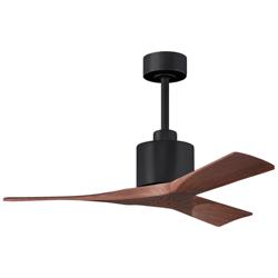 42&quot; Matthews Nan Black and Walnut Outdoor Ceiling Fan with Remote