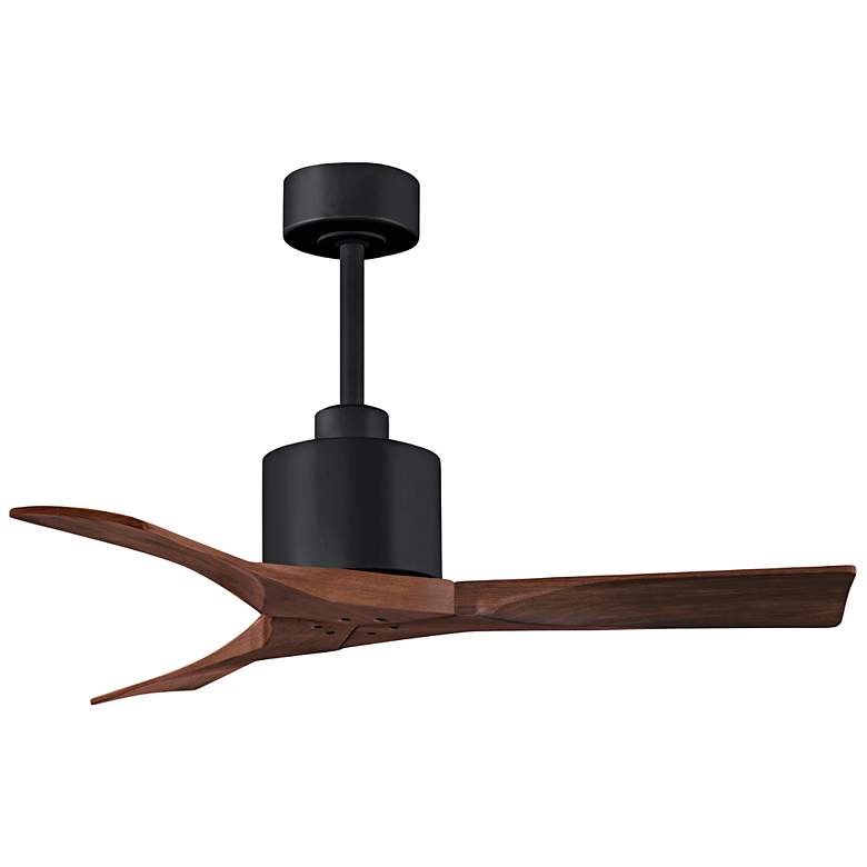 Image 2 42" Matthews Nan Black and Walnut Outdoor Ceiling Fan with Remote more views