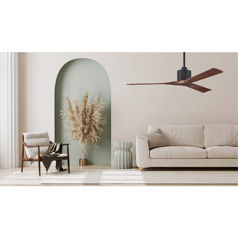 Image 4 42" Matthews Nan Black and Walnut Outdoor Ceiling Fan with Remote more views