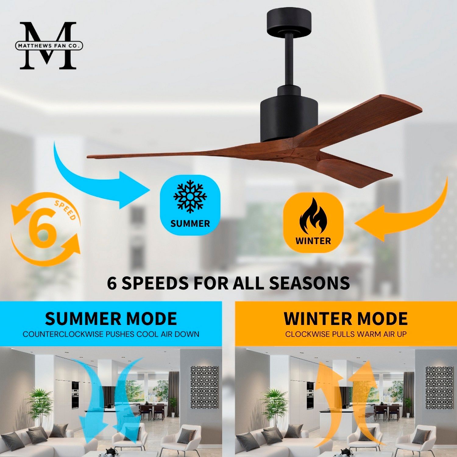 42" Matthews Nan Black and Walnut Outdoor Ceiling Fan with Remote