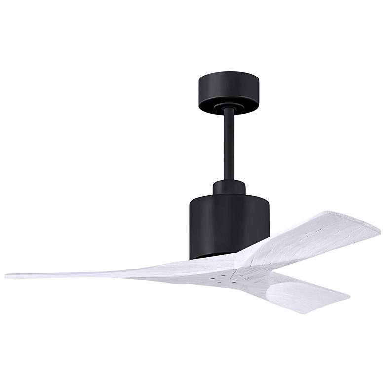 Image 1 42" Matthews Nan Black and White Outdoor Ceiling Fan with Remote