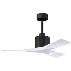 42&quot; Matthews Nan Black and White Outdoor Ceiling Fan with Remote