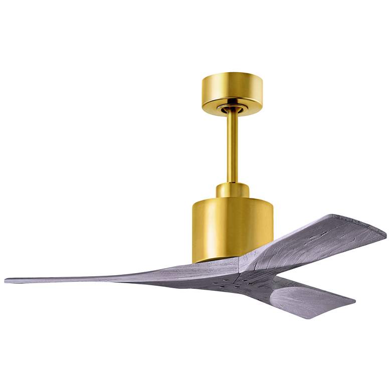 Image 1 42" Matthews Nan Brass and Barnwood Outdoor Ceiling Fan with Remote