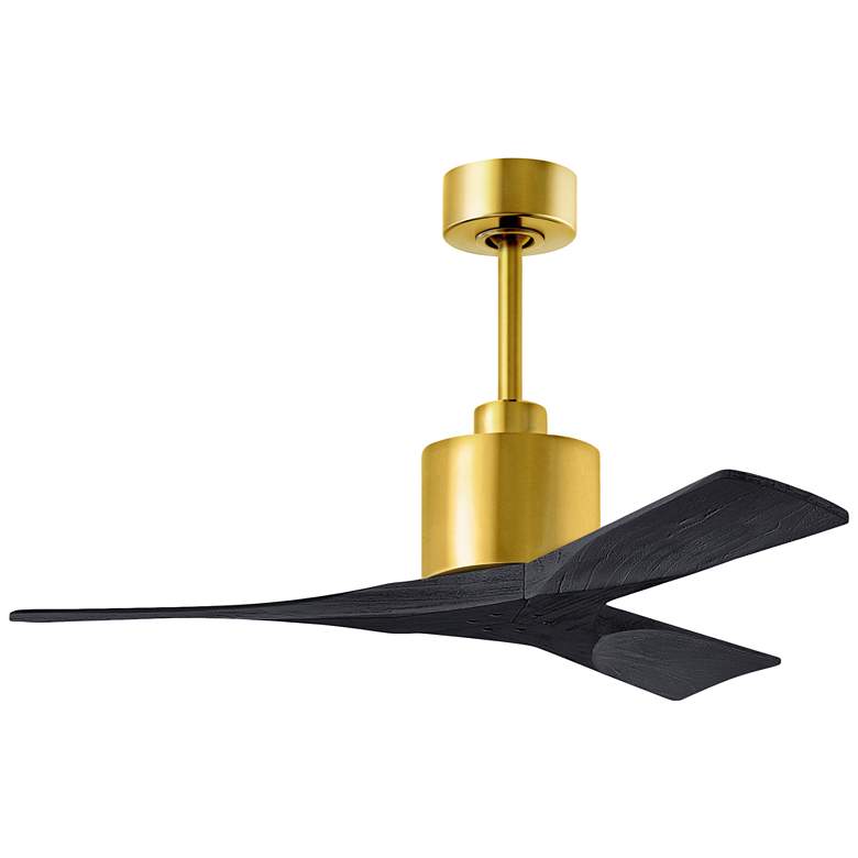 Image 1 42" Matthews Nan Brass and Black Outdoor Ceiling Fan with Remote