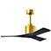 42" Matthews Nan Brass and Black Outdoor Ceiling Fan with Remote