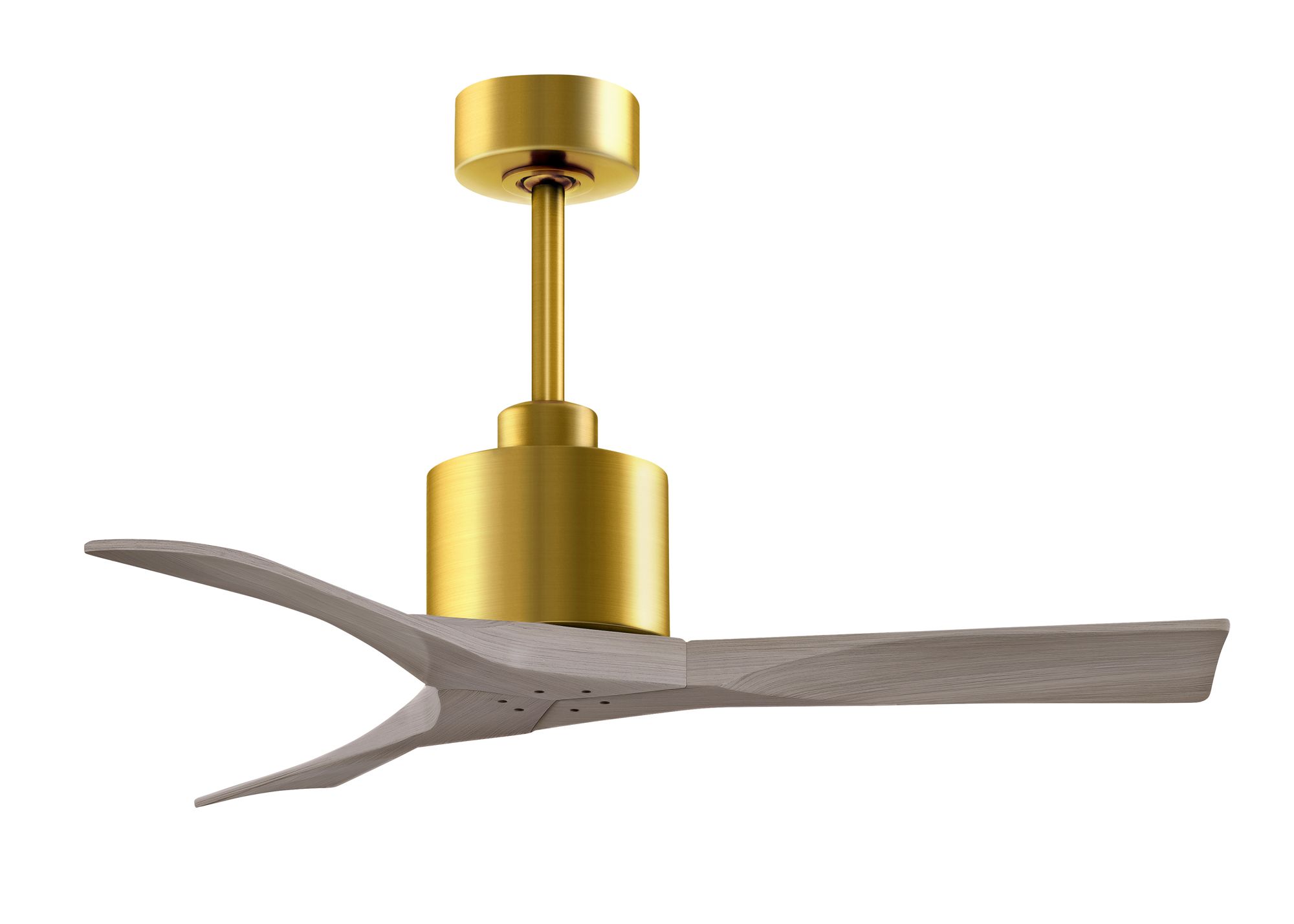 Thumbnail2 of 42" Matthews Nan Brass and Gray Ash Outdoor Ceiling Fan with Remote more views