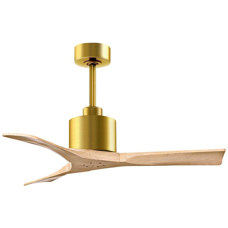 Image 3 42" Matthews Nan Brass and Maple Outdoor Ceiling Fan with Remote more views
