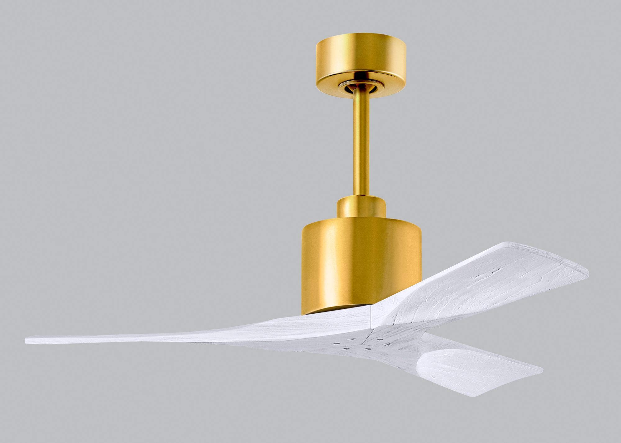 Image 2 42" Matthews Nan Brass and White Outdoor Ceiling Fan with Remote more views