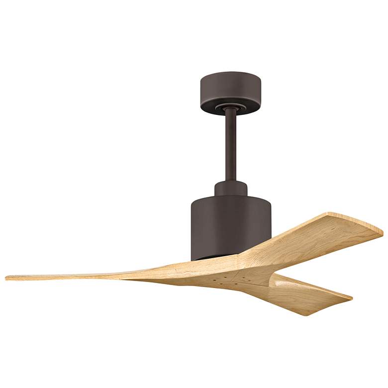 Image 1 42" Matthews Nan Bronze and Maple Outdoor Ceiling Fan with Remote