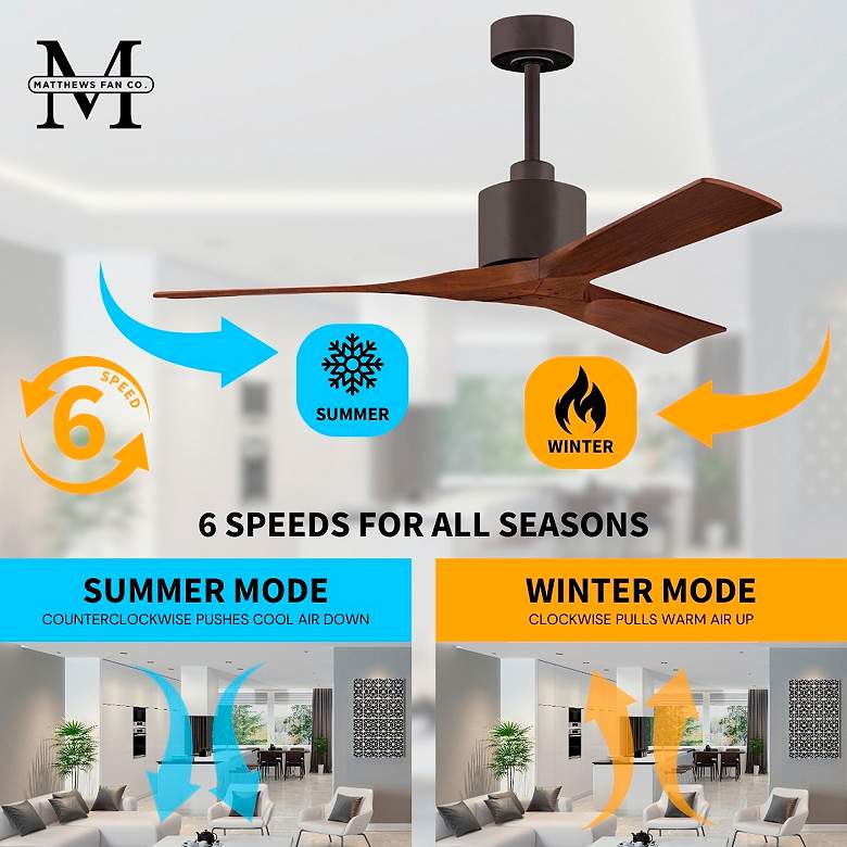 Image 6 42" Matthews Nan Bronze and Walnut Outdoor Ceiling Fan with Remote more views