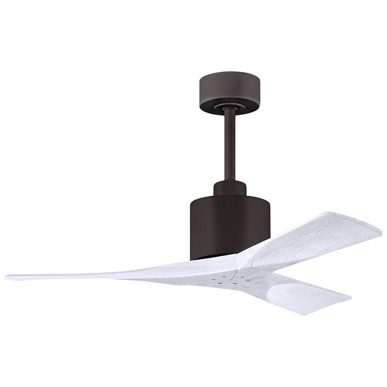 Image 1 42" Matthews Nan Bronze and White Outdoor Ceiling Fan with Remote