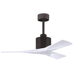 42" Matthews Nan Bronze and White Outdoor Ceiling Fan with Remote