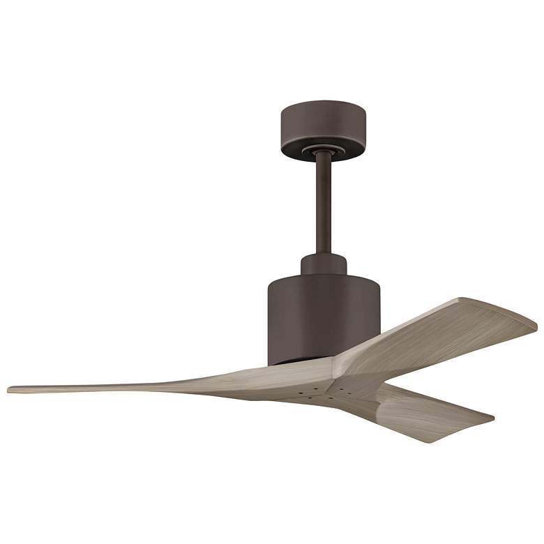 Image 1 42" Matthews Nan Bronze Gray Ash Damp Outdoor Ceiling Fan with Remote
