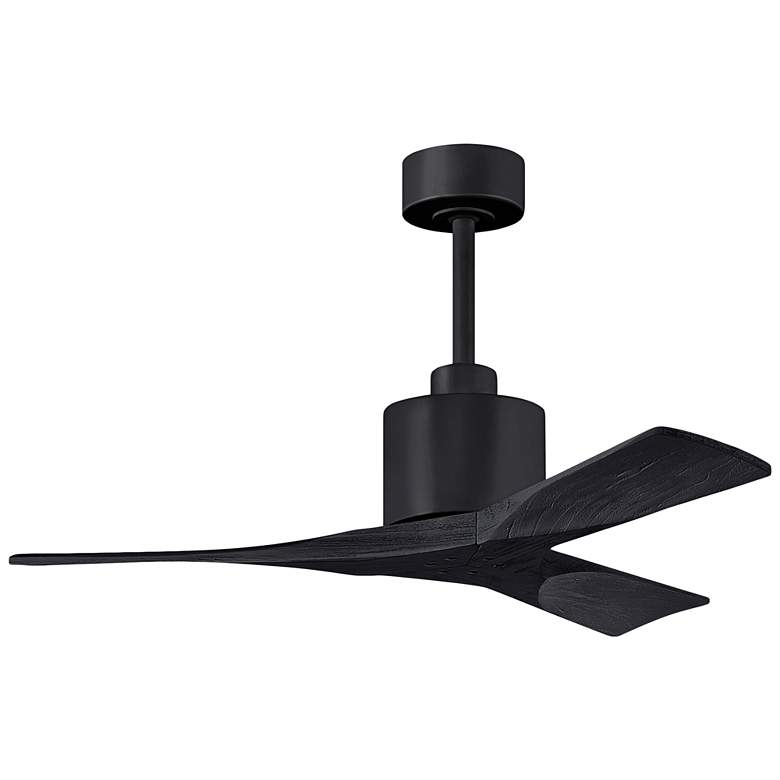 Image 1 42" Matthews Nan Matte Black Outdoor Ceiling Fan with Remote
