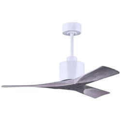 42&quot; Matthews Nan White and Barnwood Outdoor Ceiling Fan with Remote