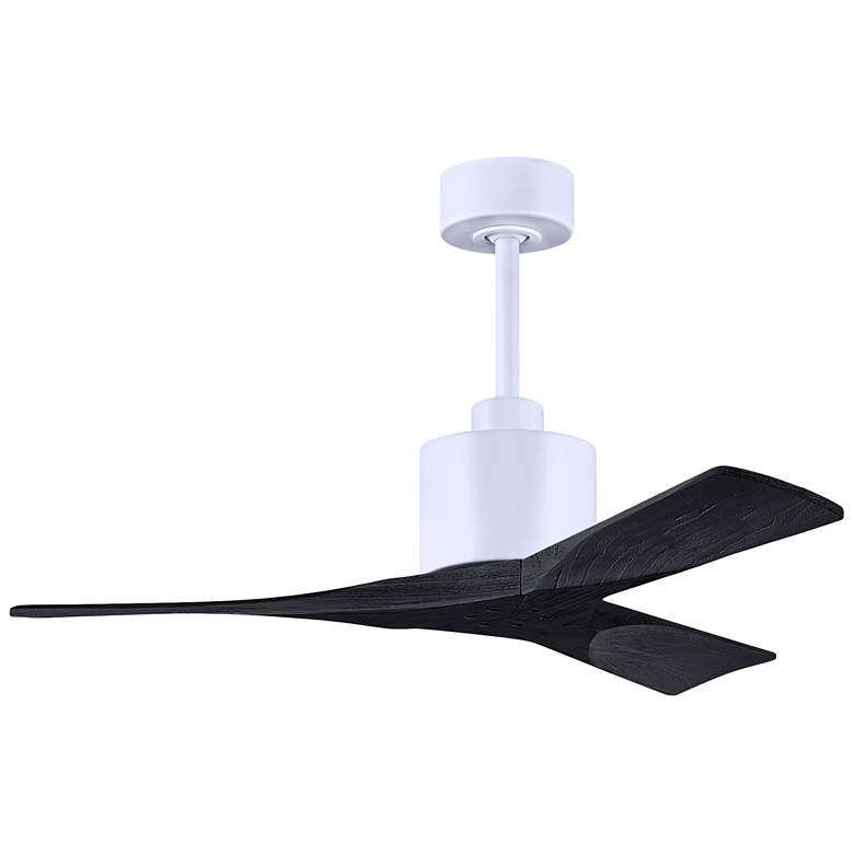 Image 1 42" Matthews Nan White and Black Outdoor Ceiling Fan with Remote