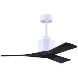 42&quot; Matthews Nan White and Black Outdoor Ceiling Fan with Remote