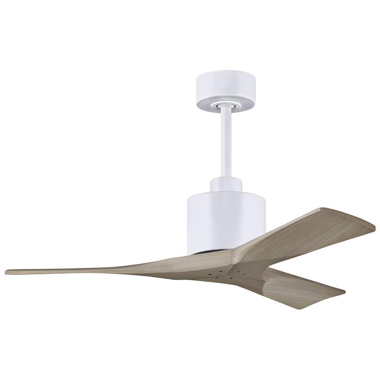 Image 1 42 inch Matthews Nan White and Gray Ash Outdoor Ceiling Fan with Remote