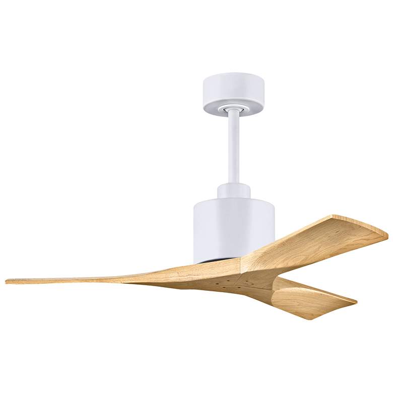Image 1 42" Matthews Nan White and Maple Outdoor Ceiling Fan with Remote