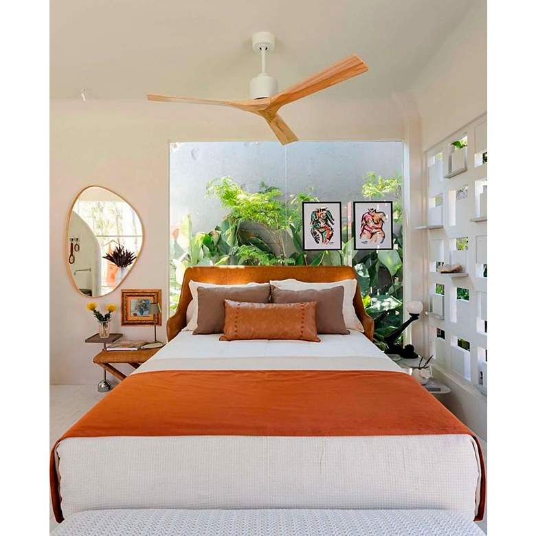 Image 6 42" Matthews Nan White and Maple Outdoor Ceiling Fan with Remote more views