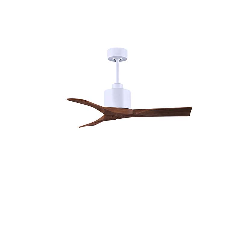 Image 2 42" Matthews Nan White and Walnut Outdoor Ceiling Fan with Remote more views