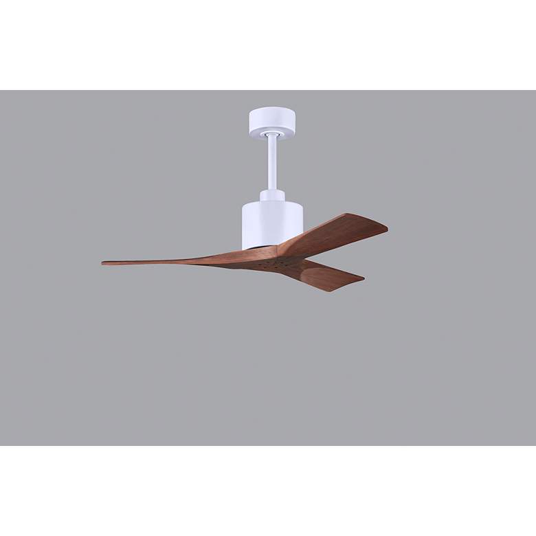 Image 3 42" Matthews Nan White and Walnut Outdoor Ceiling Fan with Remote more views